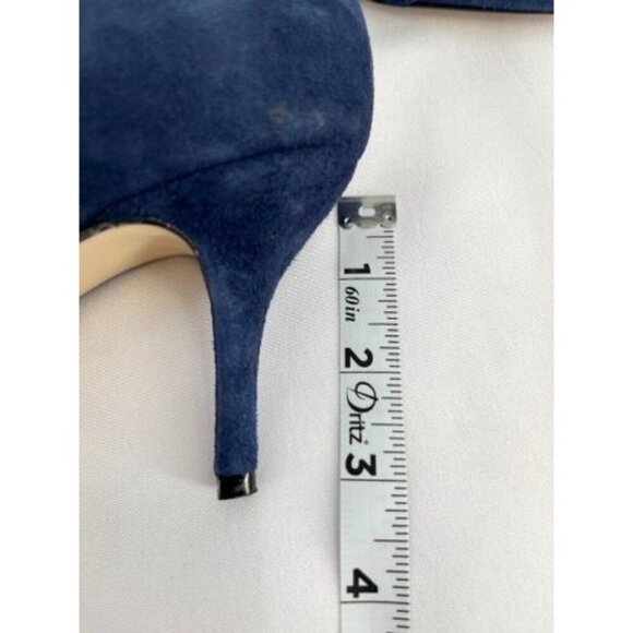 BEAUTIISOLES Claudia Pointed Toe Pump Size 8 In Navy Suede Leather - Picture 16 of 16